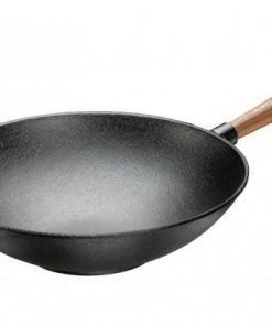 Skeppshult Wokpfanne Aus Gusseisen Mit Walnussgriff