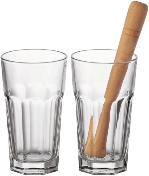 Leonardo Longdrinkgläser/Stößel BAR 3-teilig 540 Ml