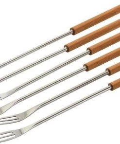 Kuhn Rikon Käsefonduegabeln Kirschholz 6-teilig.