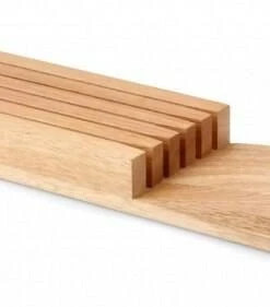 Continenta Messerblock Aus Gummibaumholz Für Schublade, Unbestückt Für Fünf Messer