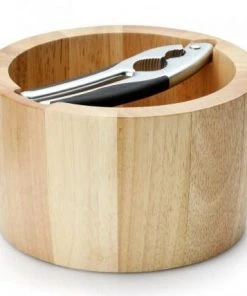 Continenta Nussschale Rund Aus Gummibaumholz Mit Qualitätsknacker