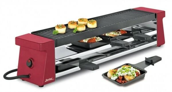 Spring Raclette4 Compact In Aluminiumguss, Rot
