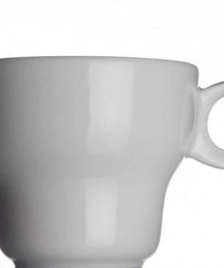 Modern Classic Café Au Lait Tasse Von Porzellanfabrik Walküre, Weiß