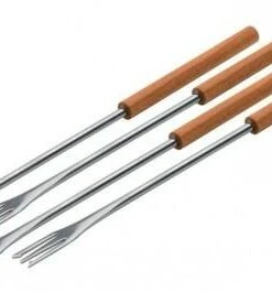 Kuhn Rikon Fonduegabeln Mit Holzgriff, 4-er-Set