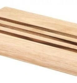 Continenta Schneidebrett Aus Gummibaumholz Mit Streifen Aus Akazienholz 36 X 23 X 1,8 Cm