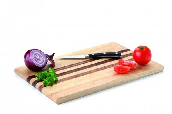 Continenta Schneidebrett Aus Gummibaumholz Mit Streifen Aus Akazienholz 30 X 19 X 1,5 Cm - Image 2