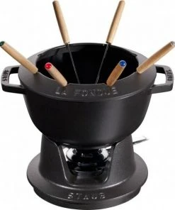 Staub Fondueset Aus Gusseisen In Schwarz 20 Cm / 12,5 Cm / 11,6 Cm / 2,3 L
