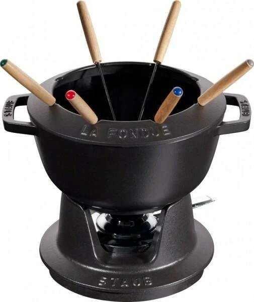 Staub Fondueset Aus Gusseisen In Schwarz 20 Cm / 12,5 Cm / 11,6 Cm / 2,3 L