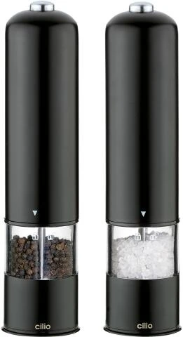 Cilio Pfeffer- & Salzmühle BERGAMO Elektrisch, Schwarz Im Set