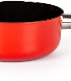 Stöckli Käsefondue-Caquelon Emotion Mit Inoxgriff, Rot-schwarz 23 Cm / 3,3 L