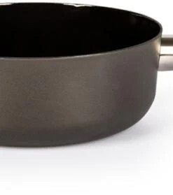 Stöckli Käsefondue-Caquelon Emotion Mit Inoxgriff, Schwarz 23 Cm / 3,3 L