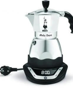 Bialetti Espressokocher Elektrisch Moka Timer 3 Tassen