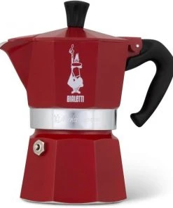 Bialetti Espressokocher Moka Express Red 6 Tassen/ 10,5 Cm / 21,5 Cm