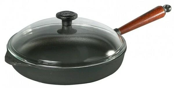 Skeppshult Servierpfanne Mit Holzgriff Und Glasdeckel 25 Cm / 6 Cm
