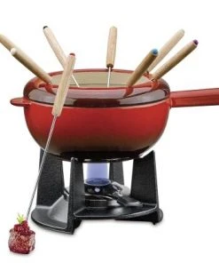 Spring Fondue-Set Saas-Fee In Rot Aus Gusseisen